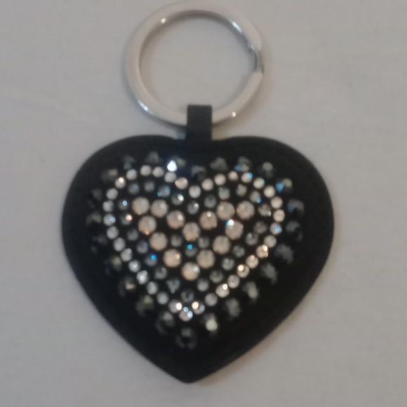 Swarovski Betty Deluxe Black Crystal Heart Keychain Bag Charm w/ Box - Picture 4 of 9
